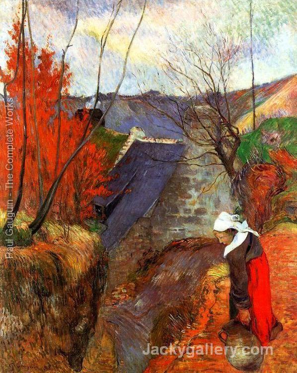 Breton Woman With Pitcher by Paul Gauguin paintings reproduction